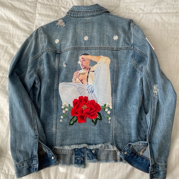Bad Bunny Jean Jacket (Custom Made read description) - Picture 2 of 5
